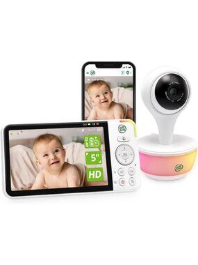 Smart WiFi Baby Monitor - 1080p Camera, 5-Inch Display, Color Night Vision, Long